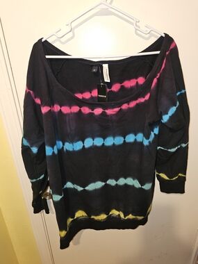 Torrid Set - Black Tie-Dye Off-Shoulder Top with Matching Pants